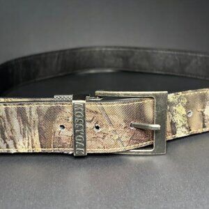 Men’s reversible Mossy Oak Leather/Marsh Camo Belt 32/34